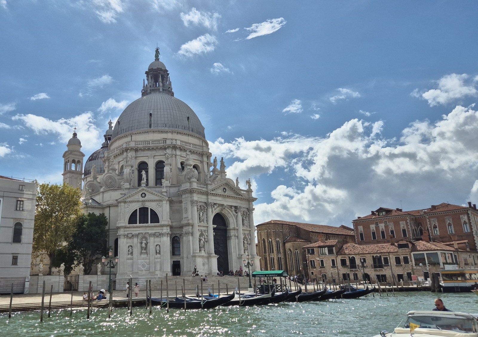 Domed church beside a city waterway
