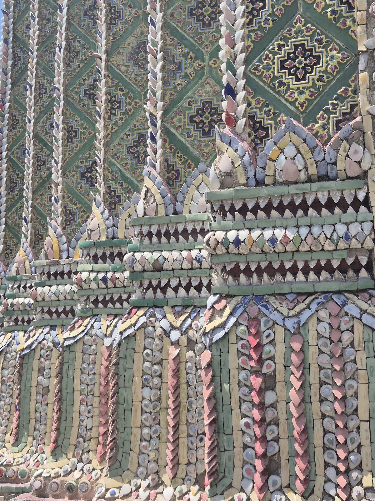 Detailed coloured mosaic and tile ornament